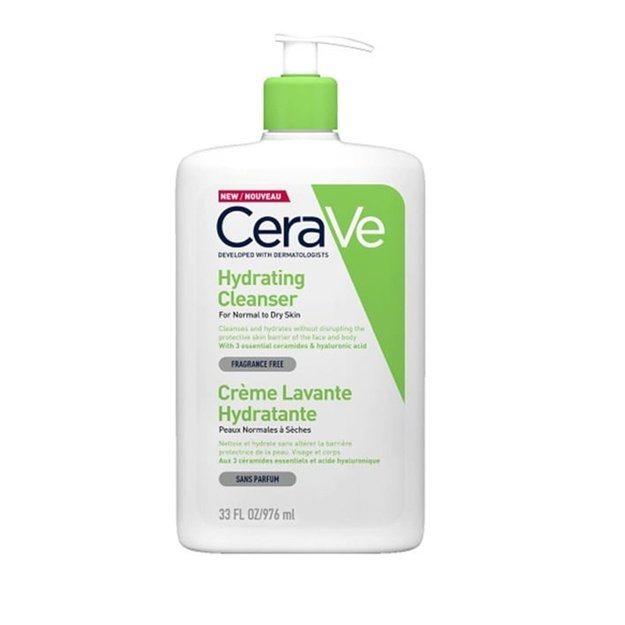 CeraVe Hydrating Cleanser mitrinošs attīrošs līdzeklis sejai un ķermenim, 1000 ml