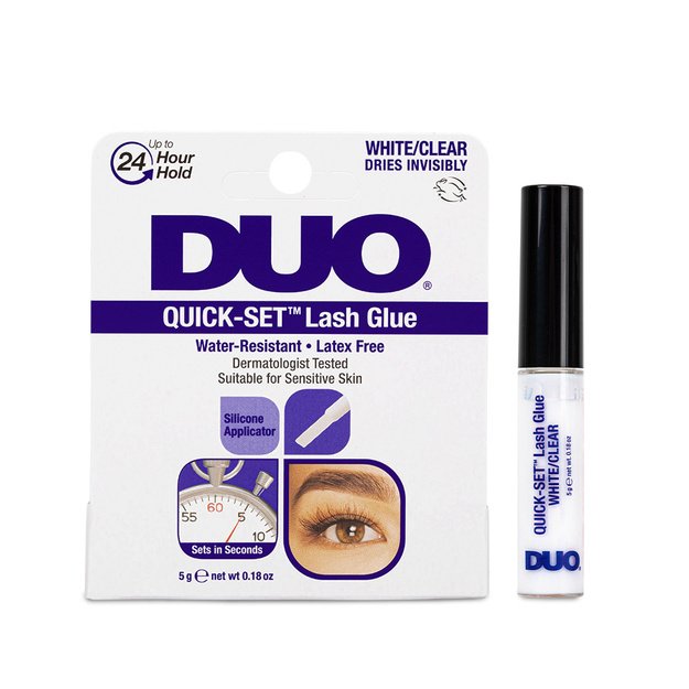 Ardell Duo Quick-Set WhiteClear līme mākslīgajām skropstām, balta, pēc nožūšanas caurspīdīga, 5 g