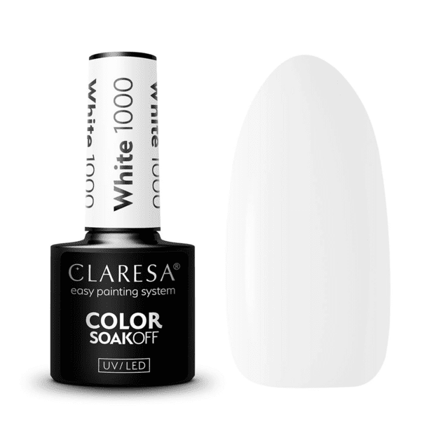 Claresa WHITE 1000 balta gēllaka nagiem 5 g