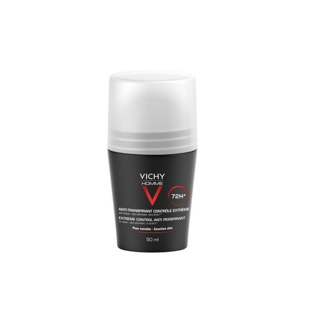 Vichy Homme Antiperspirant Deodorant Roll-On 72h dezodorants-antiperspirants vīriešiem, 50 ml