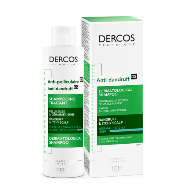 Vichy Dercos šampūns pret blaugznām normāliem un taukainiem matiem, 200 ml