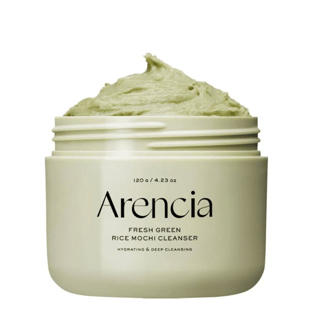 Arencia Fresh Green Rice Mochi Cleanser – putojošs sejas tīrīšanas līdzeklis un maska ar rīsiem un zaļo tēju, 120 g