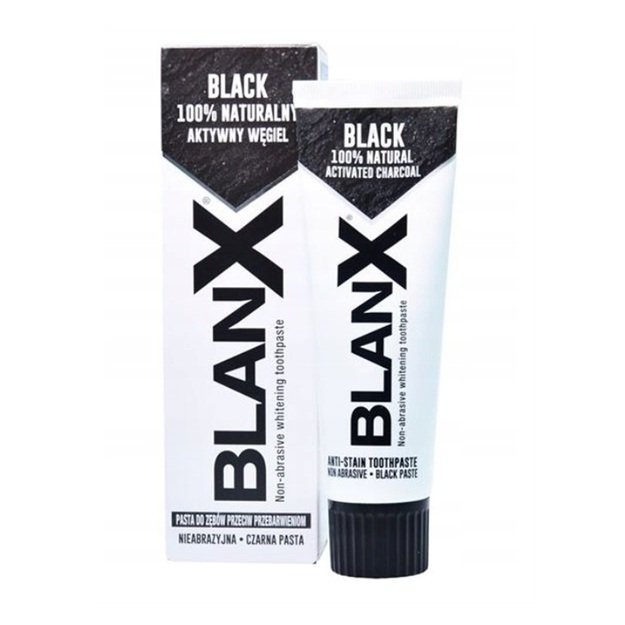 BlanX Black balinoša zobu pasta ar aktivēto ogli, 75 ml