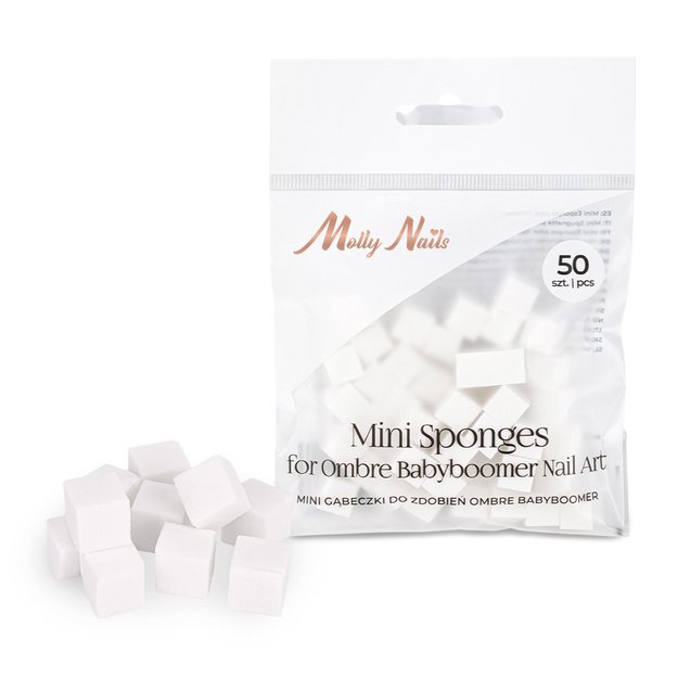 Molly Nails mini sūkļu komplekts ombre un Baby Boomer nagu dizainam, 50 gab.