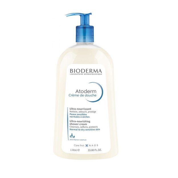 Bioderma Atoderm Crème de Douche barojošs krēmveida mazgāšanās līdzeklis sejai un ķermenim 1000 ml