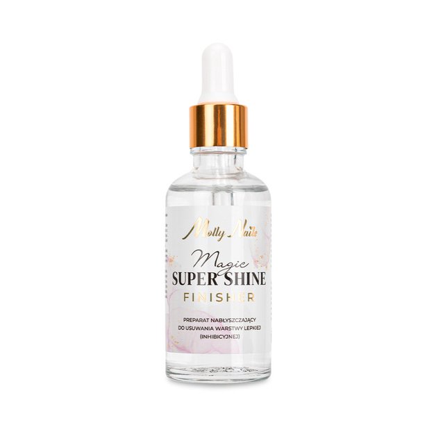 Molly Nails Magic Super Shine Finisher parfīmēts cleaneris 3in1 ar pipeti, 50 ml