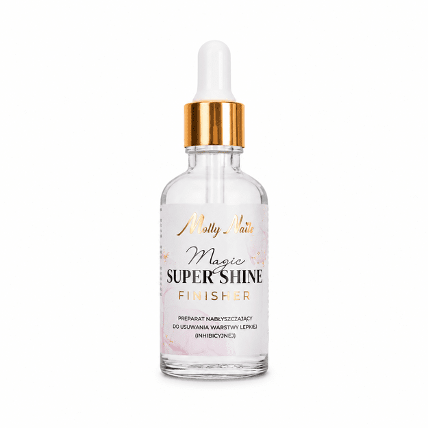 Molly Nails Magic Super Shine Finisher клинсер 3в1 с пипеткой, 50 мл