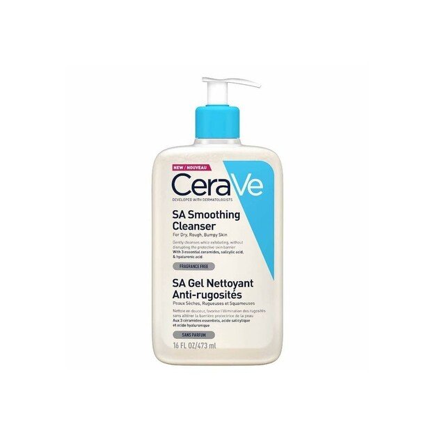 CeraVe SA Smoothing attīrošs gels sausai un raupjai ādai, 473 ml
