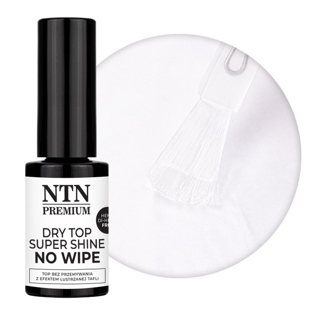 NTN Premium Dry Top Super Shine No Wipe HEMADi-HEMA Free virskārta nagiem, 5 g