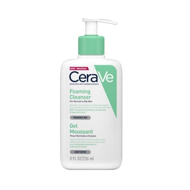 CeraVe Foaming Cleanser putojošs attīrošs līdzeklis normālai un taukainai ādai, 473 ml