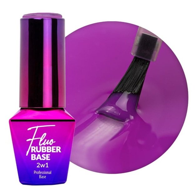 MollyLac Fluo Rubber Base 2in1 Chillin Nr. 5 kaučuka bāze ar krāsu HEMA/Di-HEMA Free, 10 g