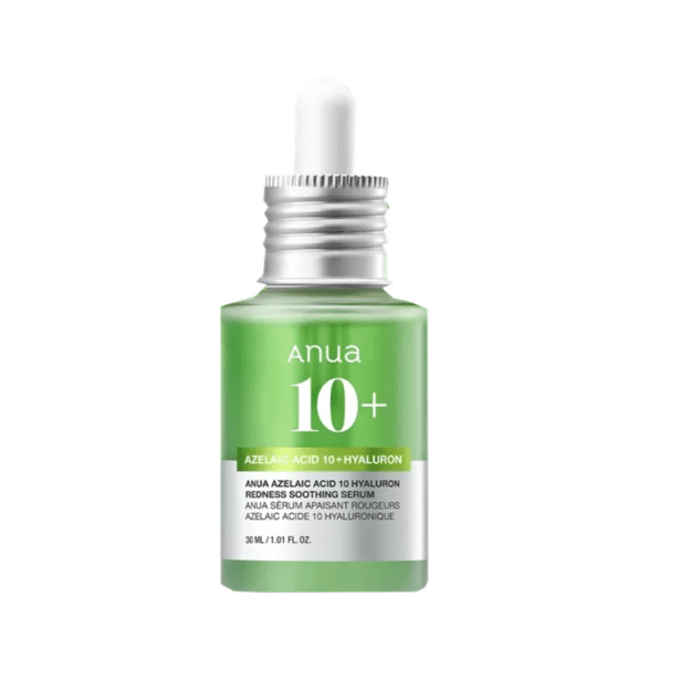 Anua Azelaic Acid 10 Hyaluron Redness Soothing Serum Green nomierinošs sejas serums ar 10 % azelaīnskābi, 30 ml