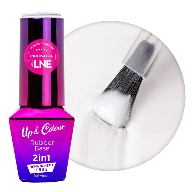 Apakšējā kārta manikīram Rubber Base 2in1 Up&Colour MollyLac Alabaster 10 g