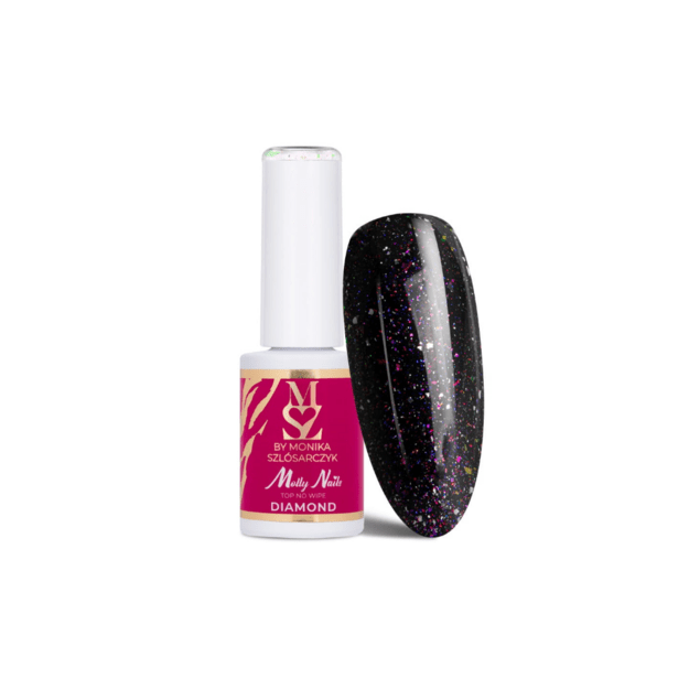 Molly Nails Top Diamond No Wipe Night Show virskārta bez lipīgā slāņa, 7 g