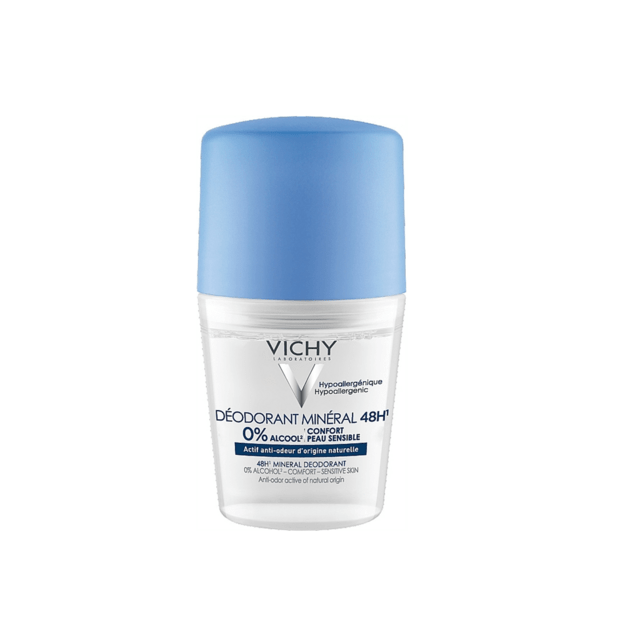 Vichy Mineral 48H roll-on dezodorants jutīgai ādai, 50 ml