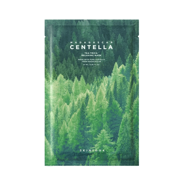 SKIN1004 Madagascar Centella Tea-Trica Relaxing Mask – nomierinoša auduma sejas maska problemātiskai ādai, 24 ml