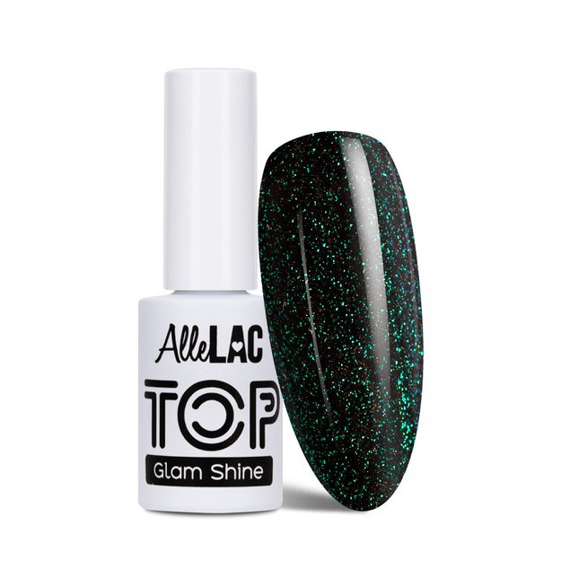 AlleLac Top Glam Shine No Wipe Chrisolite Nr. 4 – spīdīgs tops gēllakai, 5 g