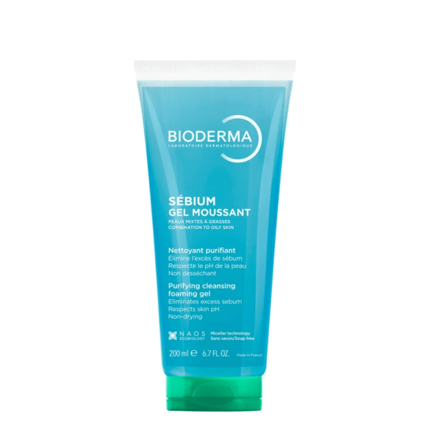 Bioderma Sébium Gel Moussant putojošs attīrošais gels taukainai un kombinētai ādai, 200 ml