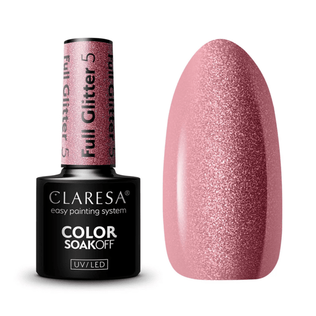 Claresa FULL GLITTER 5 mirdzoša gēllaka ar spīdumiem, 5 g