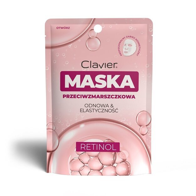 Lakštinė veido kaukė Clavier Retinol, 25 ml