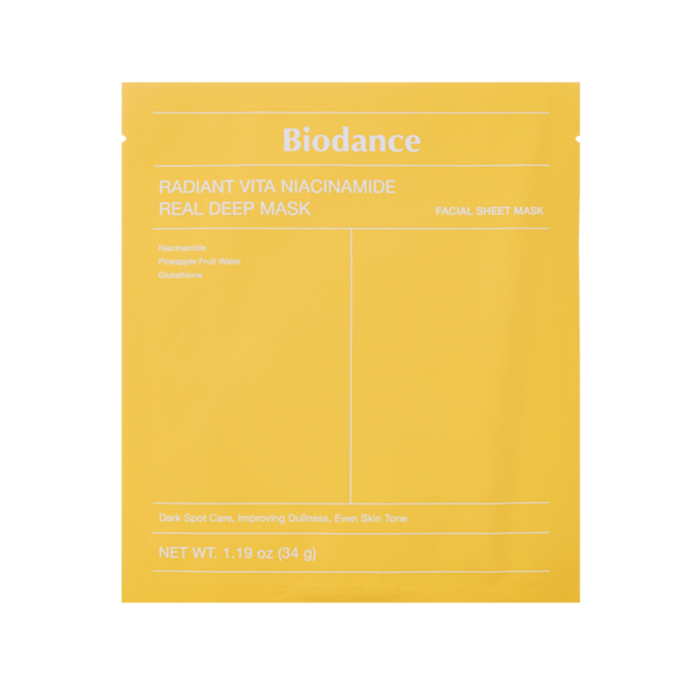 Biodance Radiant Vita Niacinamide Deep Mask izgaismojoša hidrogela sejas maska, 34 g