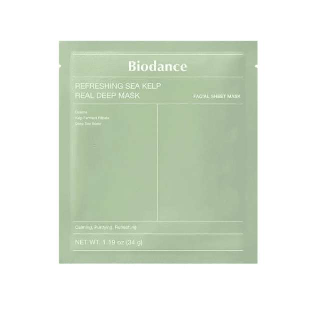Biodance Refreshing Sea Kelp Real Deep Mask – atsvaidzinoša hidrogēla sejas maska ar jūras aļģēm, 34 g