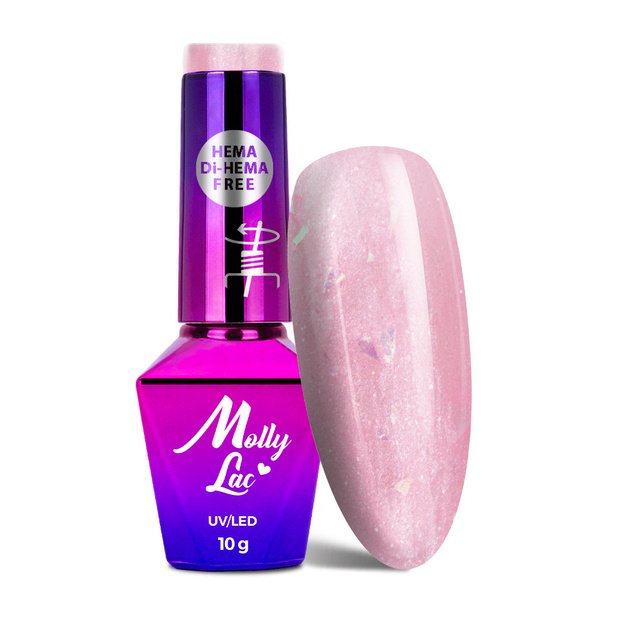 MollyLac Sparkling French Wedding Mermaid Nr. 706 – gēla nagu laka ar spīdumiem, HEMA/Di-HEMA Free, 10 g