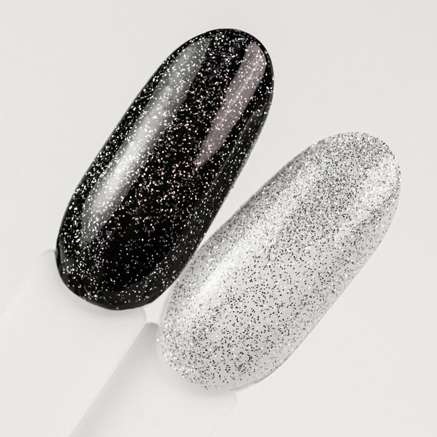 AlleLac Silver Glow Top Glitter no-wipe spīdīgs virskārtas pārklājums ar sudraba spīdumiem HEMADi-HEMA Free, 7 g