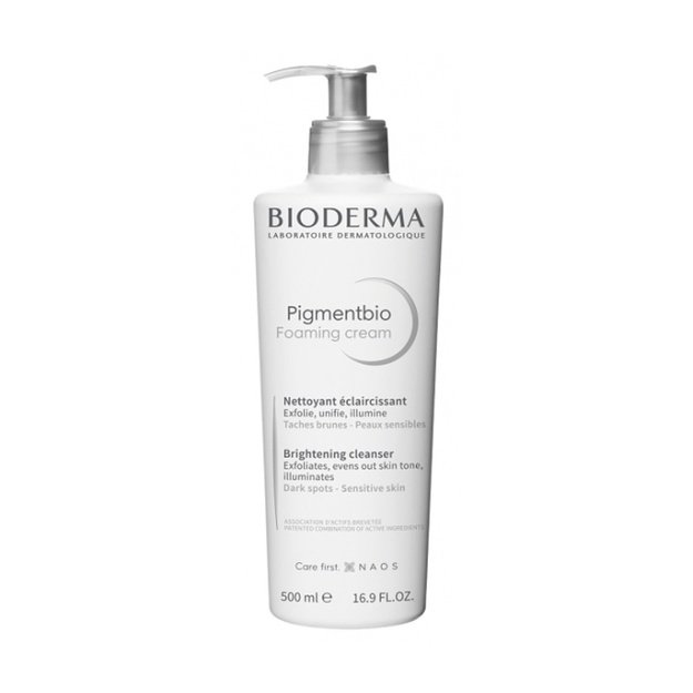 Bioderma Pigmentbio Foaming Cream balinošs putojošs attīrošais krēms sejai un ķermenim, 500 ml