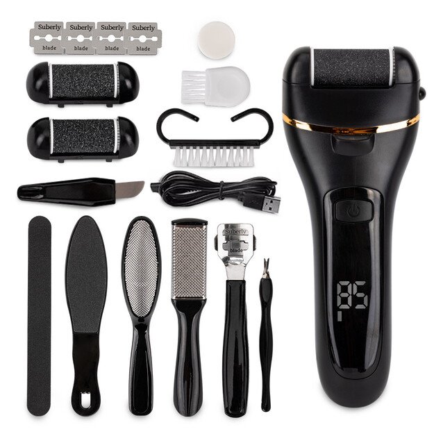 Elektriskais pēdu skrubis papēžu vīle un kopšanas komplekts