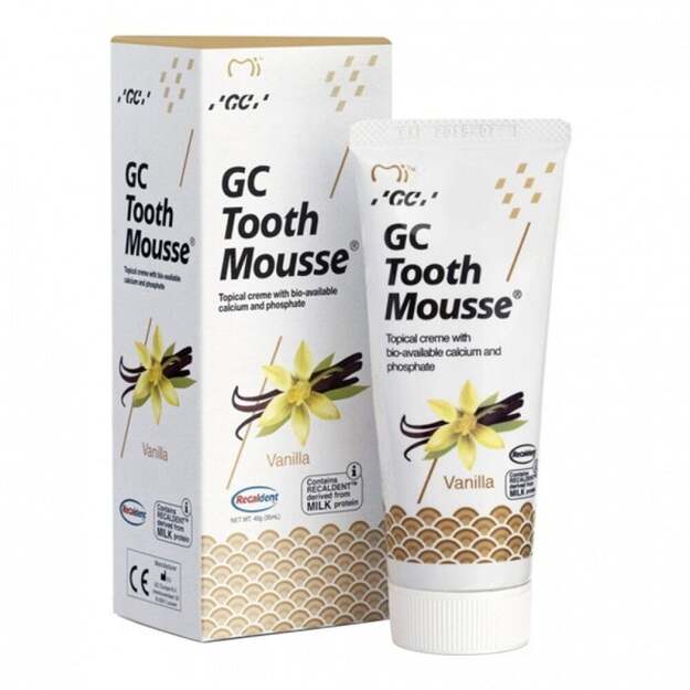GC Tooth Mousse Recaldent zobu krēms bez fluora, vaniļas 35 ml