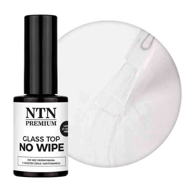 NTN Premium Glass Top No Wipe HEMADi-HEMA Free virskārta nagiem, 5 g