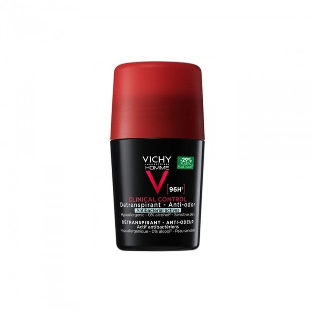Vichy Homme Clinical Control 96H pretsviedru roll-on dezodorants vīriešiem, 50 ml