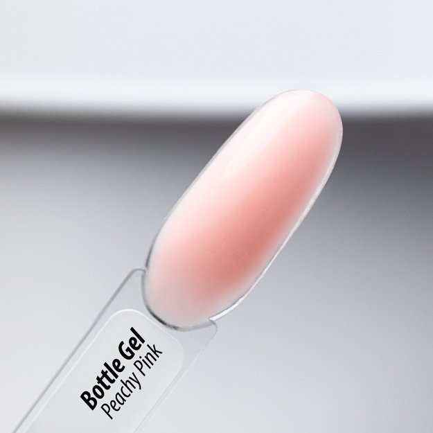 AlleLac Bottle Gel Peachy Pink vienfāzes pašizlīdzinošs gēls nagiem ar otiņu, 15 g