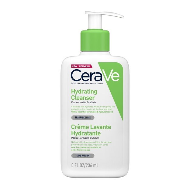CeraVe Hydrating Cleanser mitrinošs attīrošs līdzeklis sejai un ķermenim, 236 ml