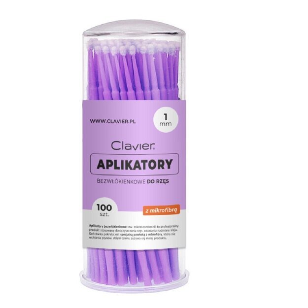 Aplikatoriai be pluošto blakstienoms Clavier, 1 mm, 100 vnt
