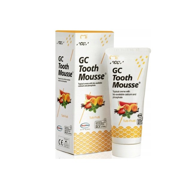 GC Tooth Mousse Recaldent zobu krēms bez fluora, Tutti Frutti 35 ml